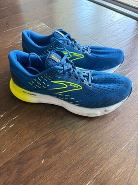 Brooks Glycerin 20 Mens Size 10 Blue Yellow Athletic Running Shoes Sneakers